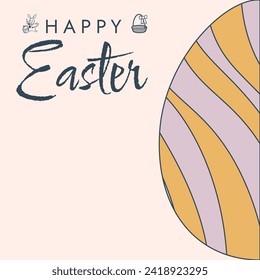 Happy Easter poster. Cute card for Easter. Vector illustration. Candy colors.