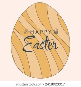Happy Easter poster. Cute card for Easter. Vector illustration. Candy colors.
