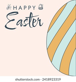 Happy Easter poster. Cute card for Easter. Vector illustration. Candy colors.