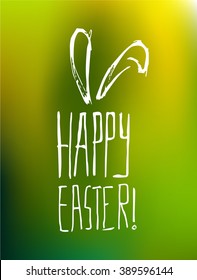 Happy Easter poster with green background