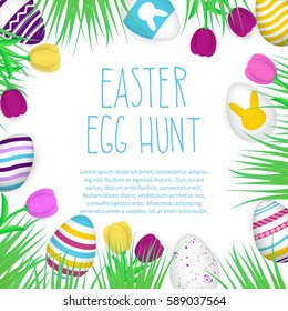 Happy Easter poster. Hand drawn sing. Rough look.