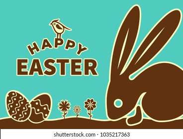 Happy easter poster, invitation card, background. Vector illustration