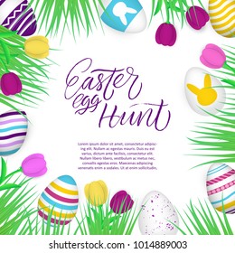 Happy Easter poster with modern brush calligraphy phrase.