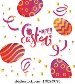 Happy Easter poster vector illustration
