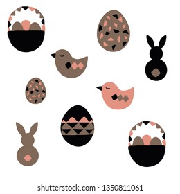 happy easter print geometry logo pattern