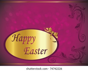 happy easter purple card