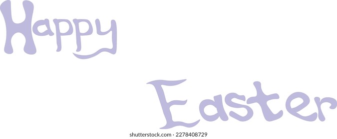 happy easter purple text alphabet