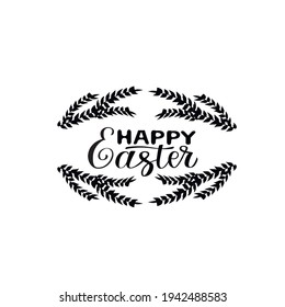 Happy Easter Qoute vector illustration. Easter Willow Lettering design.