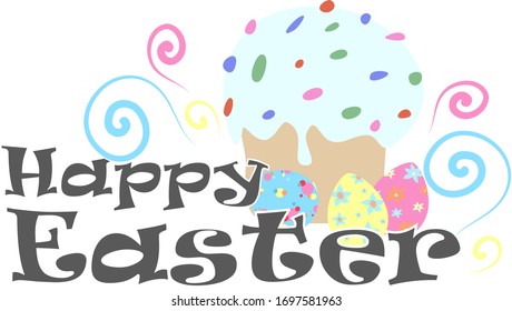 Happy Easter. Easter quote. Easter eggs