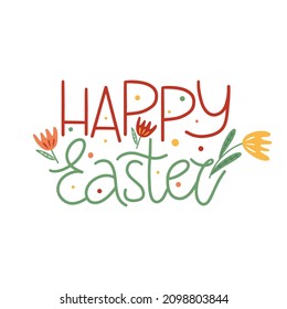 Happy Easter - quote for poster and postcards. Vector illustration.