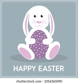 Happy Easter Rabbit Bunny With Egg