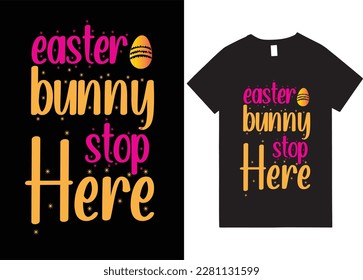 Happy Easter rabbit, bunny t shirt vector design template.Carrots for the Easter bunny t-shirt design.Ready to print for apparel, poster, mug and greeting plate illustration.