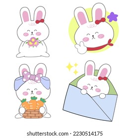 Happy Easter Rabbit, Bunny Vector, Stock Photos