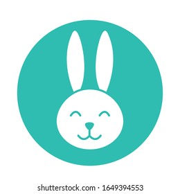 Happy Osterkaninchen-Cartoon-Block-Stil Symbol Design, Frühlingsdekoration Feiertage Grußfeier Festsaison Tradition und Festival Thema Vektorillustration Illustration