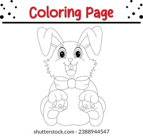 Happy Easter Rabbit coloring page for children