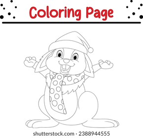 Happy Easter Rabbit coloring page for children