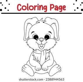 Happy Easter Rabbit coloring page for children