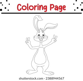 Happy Easter Rabbit coloring page for children