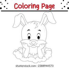 Happy Easter Rabbit coloring page for children