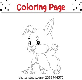 Happy Easter Rabbit coloring page for children