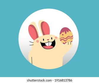 Happy easter with rabbit. creative design, Greeting card, or social media post.
