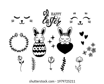 Happy Easter rabbit Creative illustrations
Clipart file for cutting vinyl decal and printing 