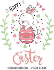 feliz conejo de pascua para el día de pascua el conejito en los huevos de pascua 