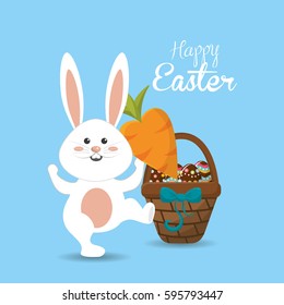 happy easter rabbit day icon