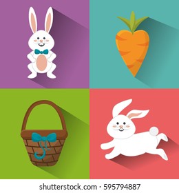 happy easter rabbit day icon