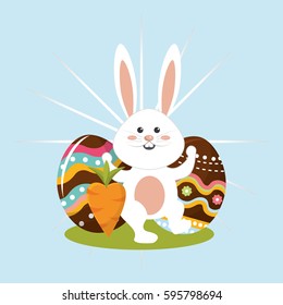 happy easter rabbit day icon