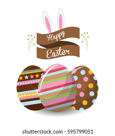 happy easter rabbit day icon