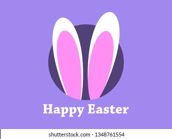 Happy Easter. Easter rabbit ears. Holiday card. Vector illustration