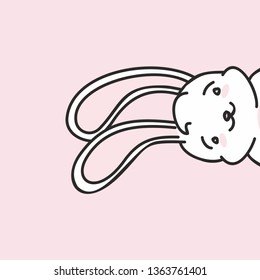 Happy Easter! Easter rabbit with Easter egg. Colored vector illustration