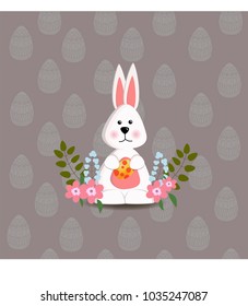 happy easter rabbit with egg decoration