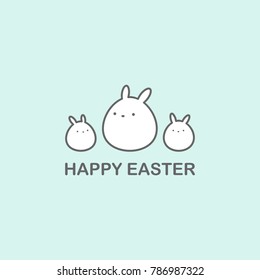 Happy Easter Rabbit Family Card