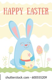 Happy Easter Rabbit postcard