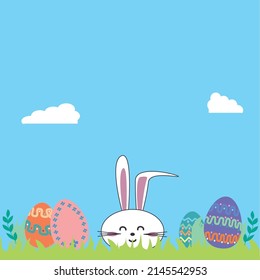 Happy Easter Rabbit Springtime Countryside