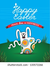 happy easter rabbit vector illustration