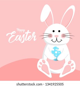 Happy easter rabbit white cute bunny