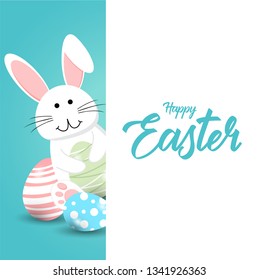 Happy easter rabbit white cute bunny