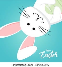 Happy easter rabbit white cute bunny