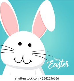 Happy easter rabbit white cute bunny