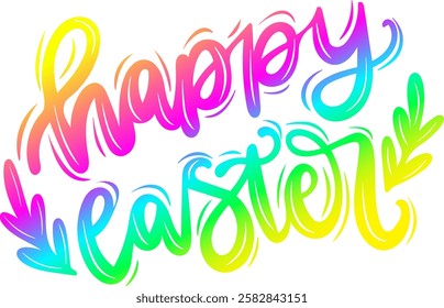 happy easter rainbow colorful bright vibrant graphic design quote