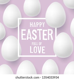 Happy Easter realistic shine 3D egg  with graphic pattern, russian traditional ornament. Vector illustration for greeting card, banner, flyer, ad, tag, promotion, poster, article. Holiday background. 