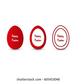 Happy Easter with Red Eggs