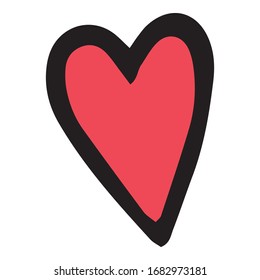 Happy Easter red heart icon. Hand drawn illustration of Happy Easter red heart vector icon for web design
