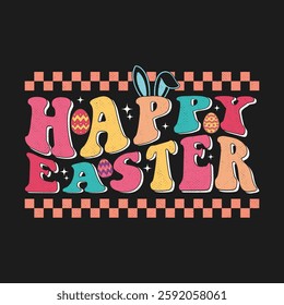 Happy Easter Retro Holiday T Shirt Design