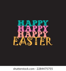 Gráfico de diseño de camisetas de Happy Easter Retro