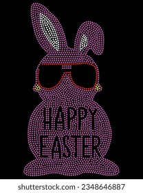 Happy Easter Rhinestone t-shirt design.