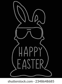 Happy Easter Rhinestone t-shirt design.